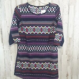 Bebop Shift Dress Tribal Boho Chic Geometric S NWT